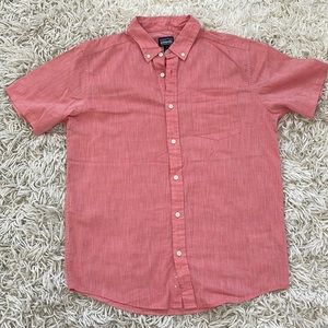 Patagonia Button Down Shirt — Red/orange, size Medium